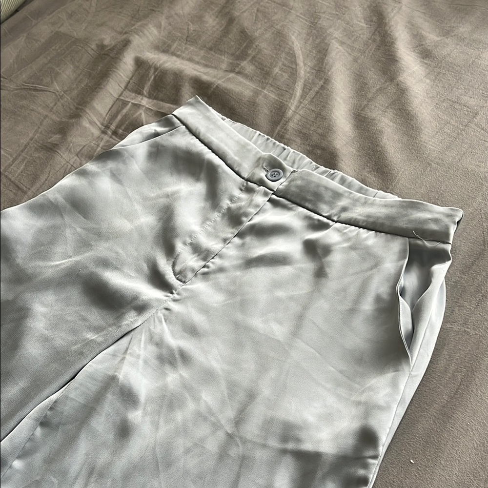 Blue Classic Trousers with Smooth Finish